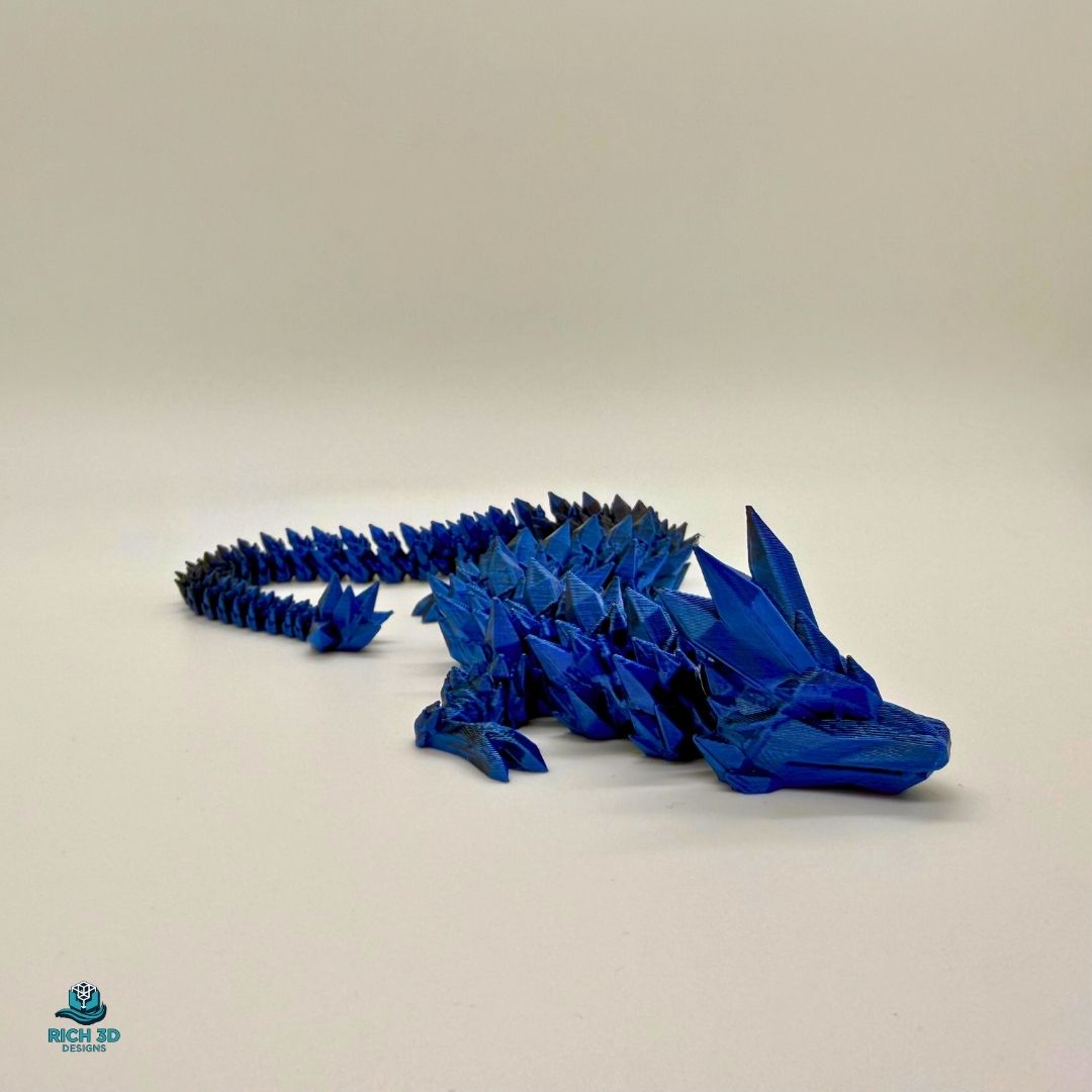 Medium 14-Inch 3D-Printed Crystal Dragon